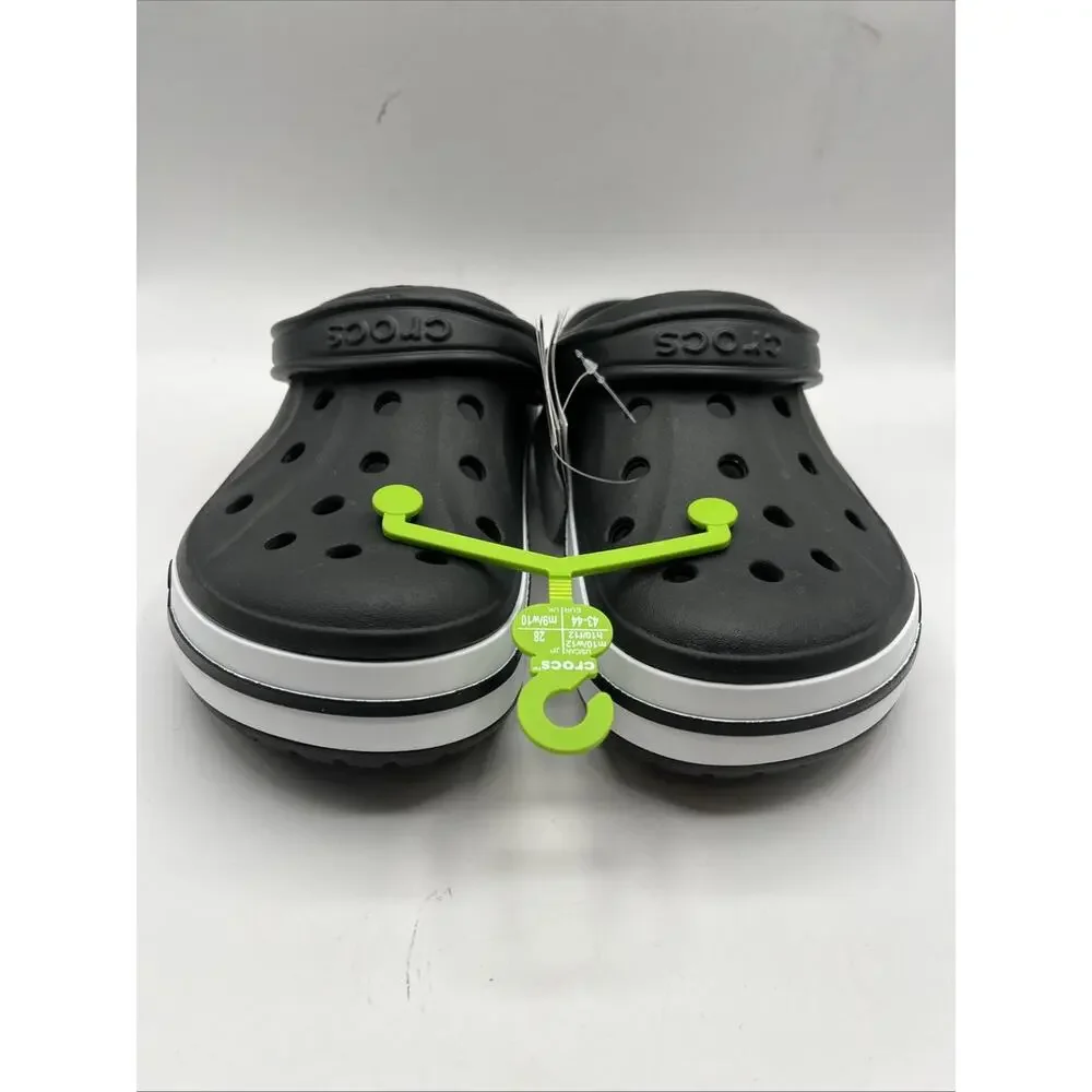 New Crocs Mens Sz 10 Adult Bayaband Clogs, Black/White 205089-066